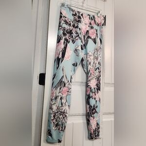 Floral Print Nike Side Mesh Panel Leggings